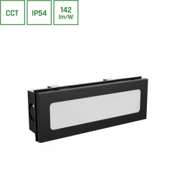 Julkisivuvalaisin Spectrum Encanta 6W CCT IP54 upotettava 230x84x60mm musta