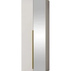 Kaksiovinen vaatekaappi Nomla Kerkin 2D, peilillä, 70x200cm, beige