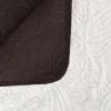 Kaksipuolinen tikattu päiväpeite 170x210 cm kerma ja ruskea