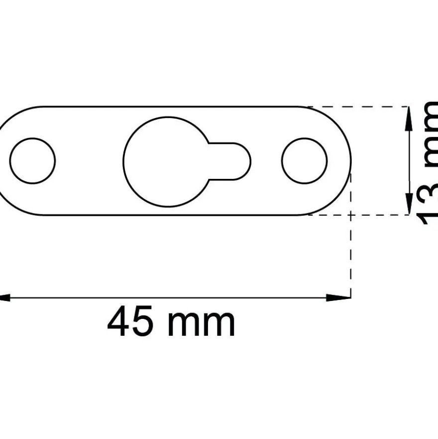 Kalustekannatin Habo 640, 13x45mm, sinkitty