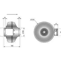 Kanavapuhallin Östberg CK 100 C, IV-kanavan halkaisija 100 mm