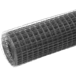 Kanaverkko 19x19mm, teräs, PVC pinnoitteella, 25x1m, harmaa