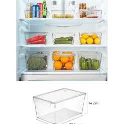 Kannellinen säilytysastia (3 osaa) Linento Peach, kirkas