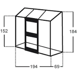Kasvihuone Altan 1,3m², lasilla