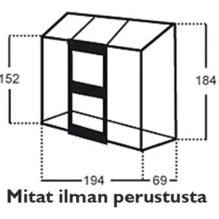 Kasvihuone Altan 1,3m², lasilla