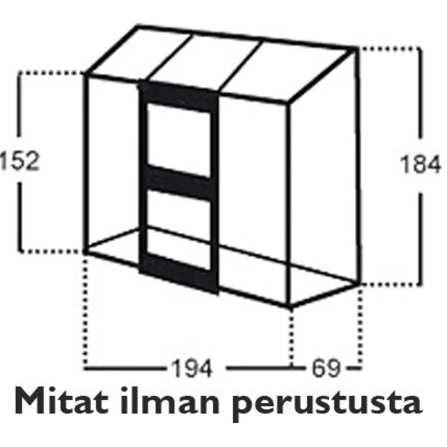 Kasvihuone Altan 1,3m², lasilla