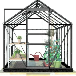 Kasvihuone Lykke, 6,2 m² lasi, musta