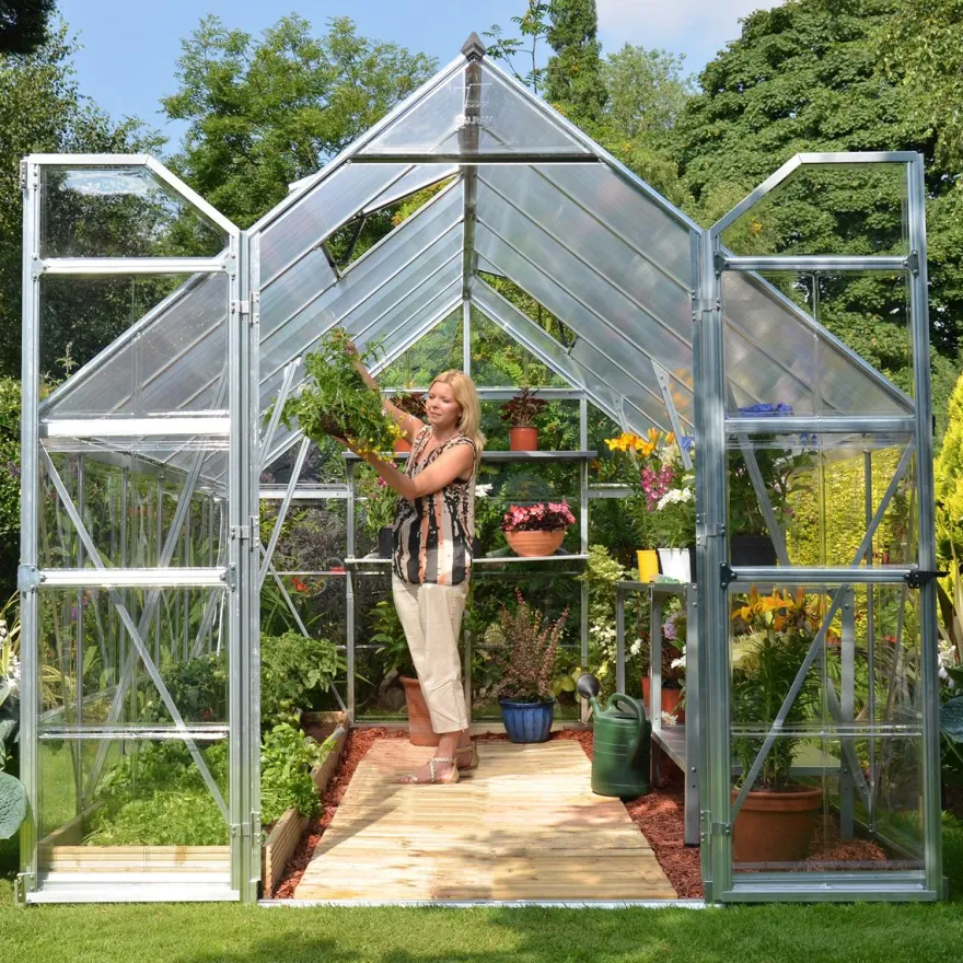 Kasvihuone Palram-Canopia Balance Hybrid, 8,9m², 8x12ft, hopea