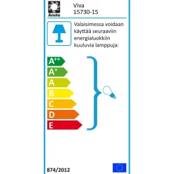 Kattokruunu Aneta Lighting Viva, Musta