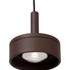 Kattospotti Lucide Lenz, Ø11cm, IP54, 8W, ruskea