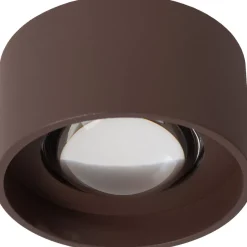 Kattospotti Lucide Lenz, Ø11cm, IP54, 8W, ruskea