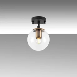 Kattovalaisin Linento Lighting Atmaca, musta/messinki