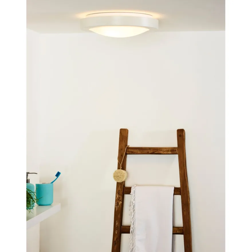 Kattovalaisin Lucide Fresh, Ø35 cm, IP44, valkoinen