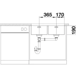 Keittiöallas Blanco Andano 340/340-U, 745x440mm, rst