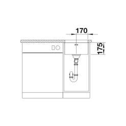 Keittiöallas Blanco Supra 340-U, 370x430mm, altakiinnitettävä, rst