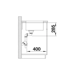 Keittiöallas Blanco Supra 340-U, 370x430mm, altakiinnitettävä, rst
