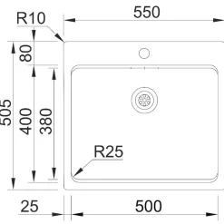 Keittiöallas Easy Kitchen Una 57, 550x505mm, rst