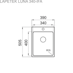 Keittiöallas Lapetek Luna-X 340-IFA + Lino-A -hana, rst