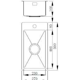 Keittiöallas Nordic Tech Radius 230 BX, 270x500mm, rst