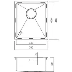 Keittiöallas Nordic Tech Radius 340 X, 380x440mm, rst
