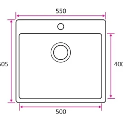 Keittiöallas Stala Lagom T50, 550x505mm, rst, Verkkokaupan poistotuote