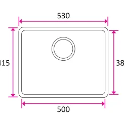 Keittiöallas Stala ONE-50, 530x415x190mm, ruostumaton teräs