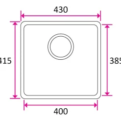 Keittiöallas Stala ONE-40, 430x415x190mm, ruostumaton teräs