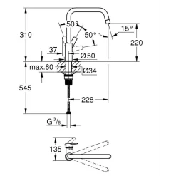 Keittiöhana Grohe Start 30470DC0, teräs