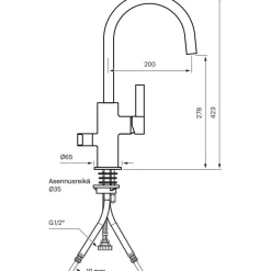 Keittiöhana Tapwell Arman ARM184, APK-liitäntä, Brushed Nickel