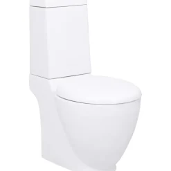 Keraaminen WC-istuin pyöreä veden virtaus takaa valkoinen