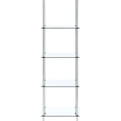 5-kerroksinen hylly läpinäkyvä 40x40x130 cm karkaistu lasi