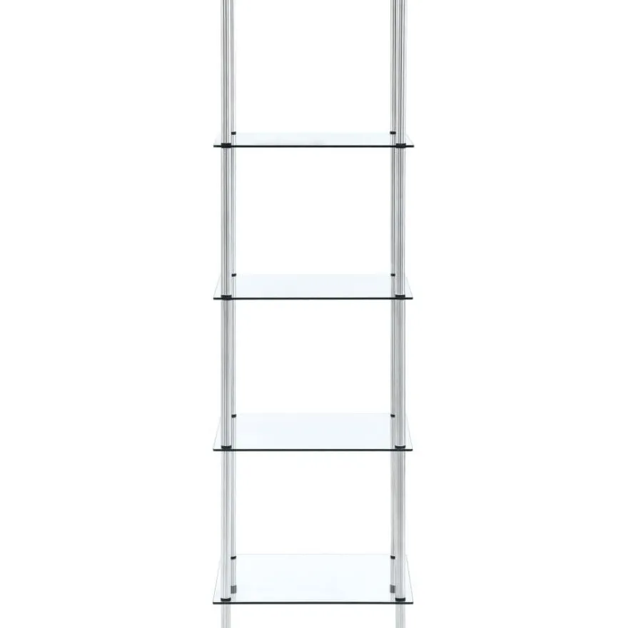 5-kerroksinen hylly läpinäkyvä 40x40x130 cm karkaistu lasi