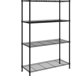 4-kerroksinen varastohylly 90x35x137 cm musta 200 kg