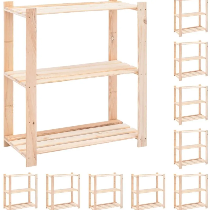 3-kerroksiset varastohyllyt 10 kpl 80x38x90cm 150kg