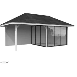 Kesähuone Palmako Bianca Set 205, sis.liukuovet 16,6 m²