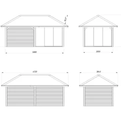 Kesähuone Palmako Bianca Set 205, sis.liukuovet 16,6 m²