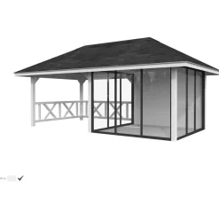 Kesähuone Palmako Bianca Set 204, sis.liukuovet 16,6 m²