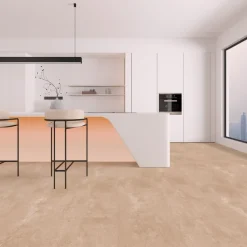 Kivikomposiittivinyylilaatta DomusFlooring Loviattaren lumokivi, integroitu askeläänieriste