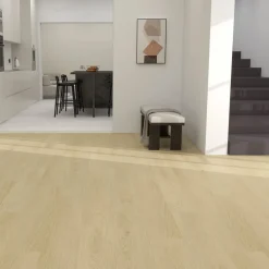 Kivikomposiittivinyylilankku DomusFlooring Vellamon vaalea tammi, integroitu askeläänieriste