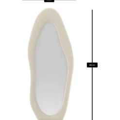 Kokovartalopeili Linento Furniture Nero, 70x165cm, kerma