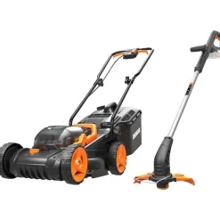 Kombosarja Worx 20V WG927E ruohonleikkuri WG779E.9 ja trimmeri WG157E.9