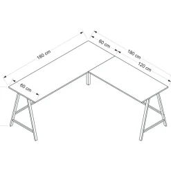 Kulmapöytä Linento Furniture Team L, eri värejä