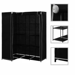Kulmavaatekaappi musta, 130cm