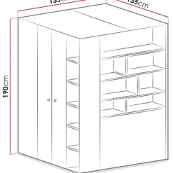 Kulmavaatekaappi Nomla PLANET SYSTEM 1, 135x135x190cm