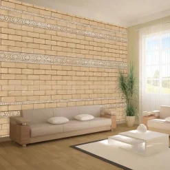 Kuvatapetti Artgeist Brick with ornaments, tiiliseinä, eri kokoja