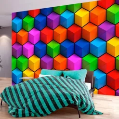 Kuvatapetti Artgeist Colorful Geometric Boxes, eri kokoja