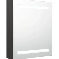 Kylpyhuoneen LED-peilikaappi, antrasiitti, 50x14x60cm