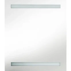 Kylpyhuoneen LED-peilikaappi, betoninharmaa, 50x14x60cm