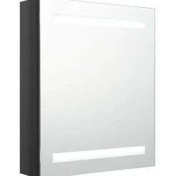 Kylpyhuoneen LED-peilikaappi, kiiltävä musta, 50x14x60cm