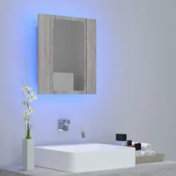 Kylpyhuoneen LED-Peilikaappi tekninen puu, 40x12x45 cm, eri värejä (08763)